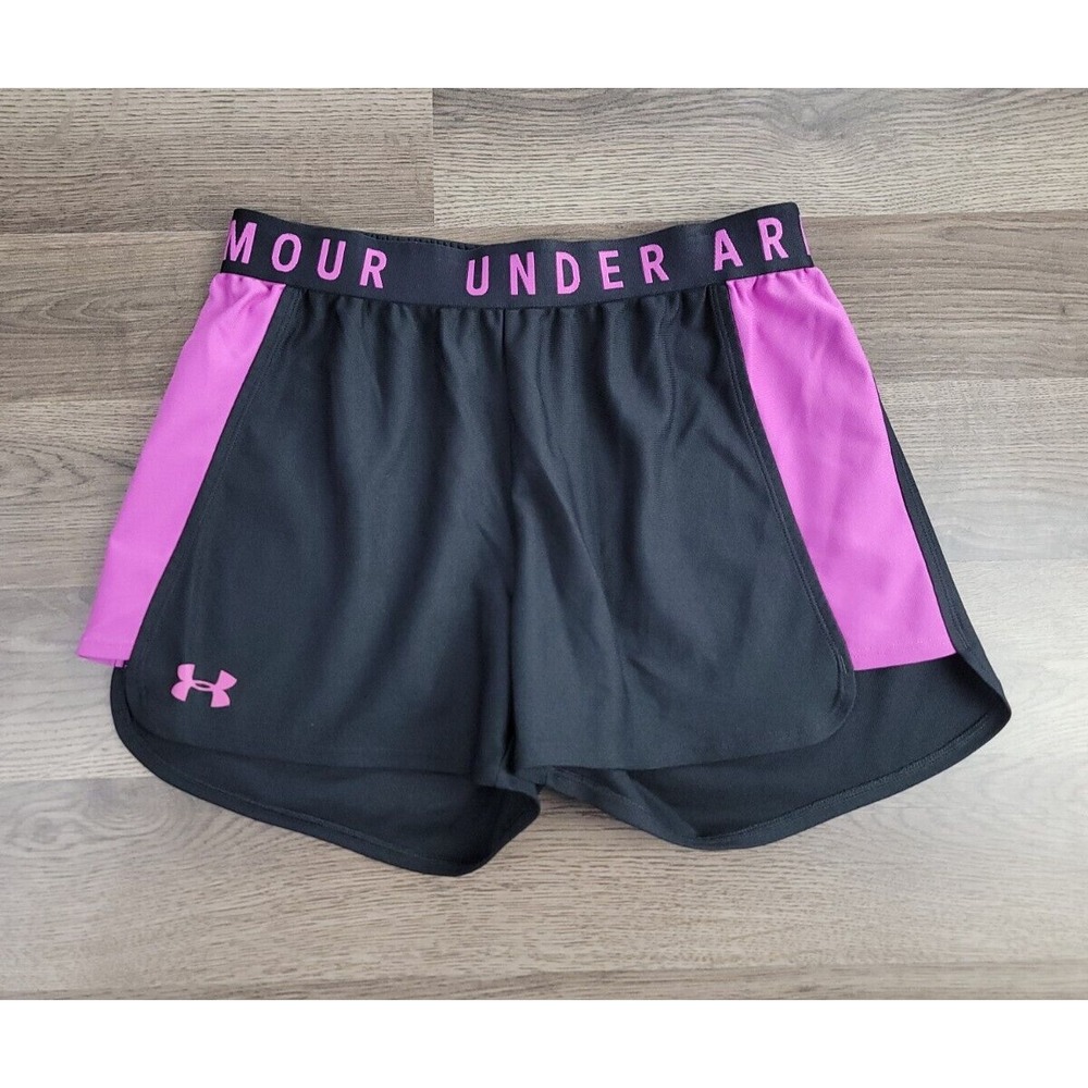 Under Armour Womens Running Shorts Small Loose Fit Heat Gear Black Training